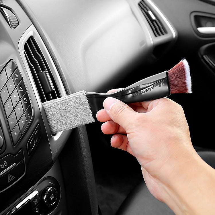 Car Air-Conditioned Air Outlet Cleaning Brush Car Interior Cleaning Tool Dust  Soft Hair Brush(Bl...