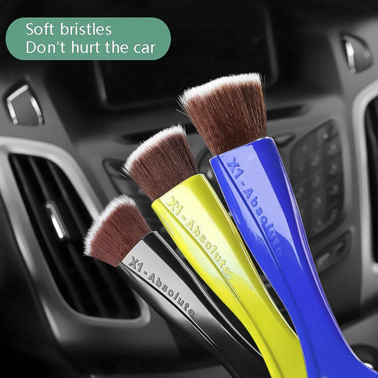 Car Air-Conditioned Air Outlet Cleaning Brush Car Interior Cleaning Tool Dust  Soft Hair Brush(Bl...