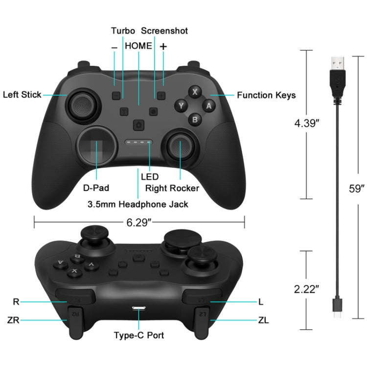 MB-S819 Wireless Bluetooth Game Console Handle With Wake-Up Vibrating Gyroscope For Nintendo Swit...