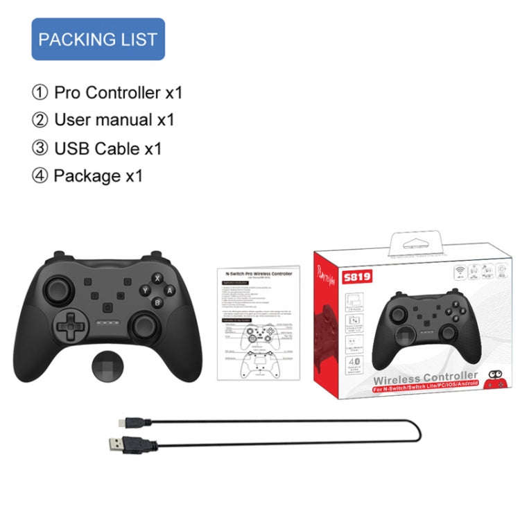 MB-S819 Wireless Bluetooth Game Console Handle With Wake-Up Vibrating Gyroscope For Nintendo Swit...