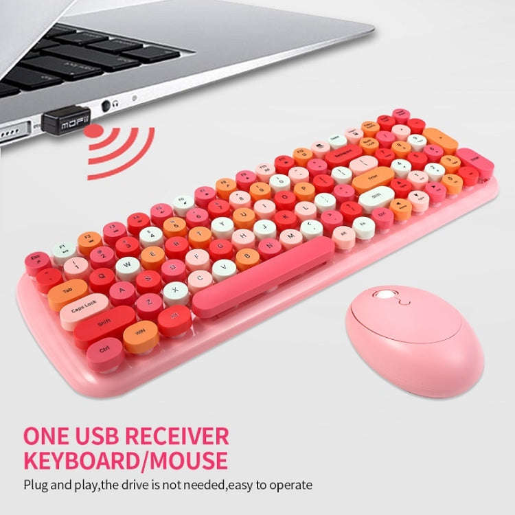 MOFii Candy XR Color Wireless Keyboard And Mouse Set(Pink Mix Color)