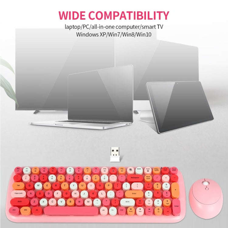 MOFii Candy XR Color Wireless Keyboard And Mouse Set(Pink Mix Color)