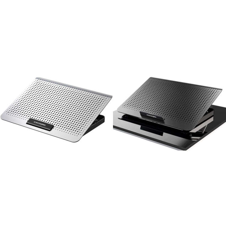 ICE COOREL Laptop Aluminum Alloy Radiator Fan Silent Notebook Cooling Bracket, Colour: Space Silver