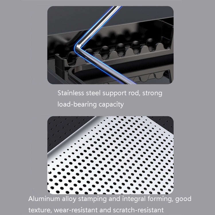ICE COOREL Laptop Aluminum Alloy Radiator Fan Silent Notebook Cooling Bracket, Colour: Six-Fan Sp...