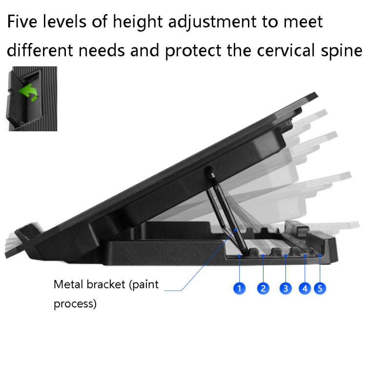 ICE COOREL N106 Laptop Base Adjustment Radiator Dual-Fan Notebook Cooling Bracket, Colour: Luxury...