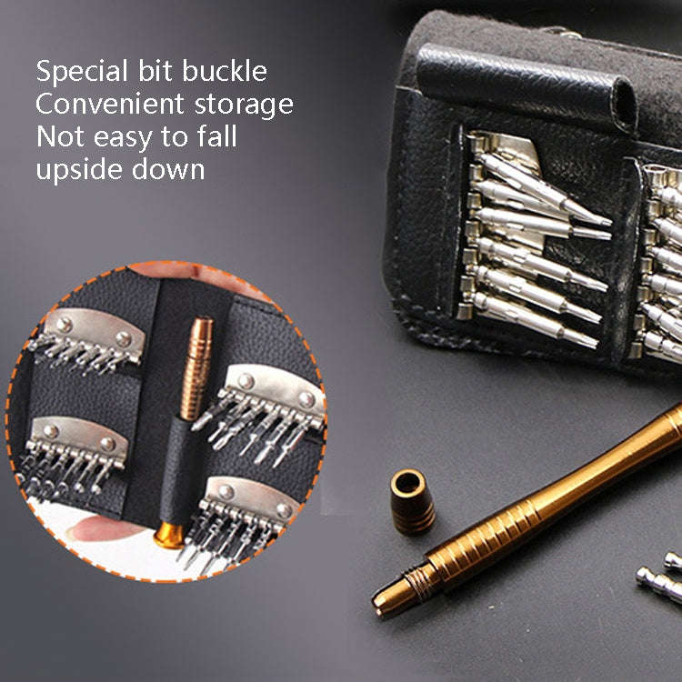 25 In 1 Multi-Purpose Leather Case Manual Screwdriver Batch Set Mobile Phone Notebook Repair Tool...