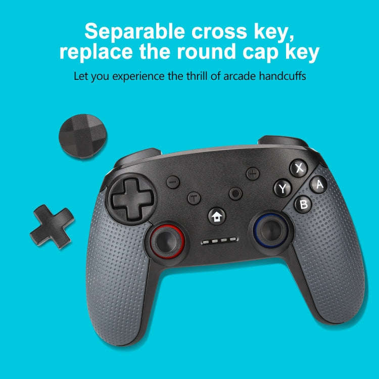 Bluetooth Wireless Gamepad  Built-In Dual Motors With TURBO Function Suitable For Switch Pro(Black)