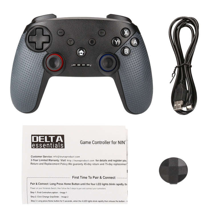 Bluetooth Wireless Gamepad  Built-In Dual Motors With TURBO Function Suitable For Switch Pro(Black)