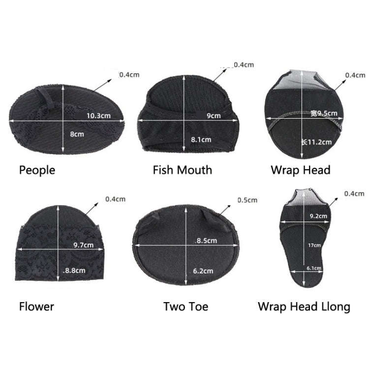 5 Pairs Invisible And Comfortable Sponge Thickened Half Pad Sweat-Absorbent And Breathable Forefo...