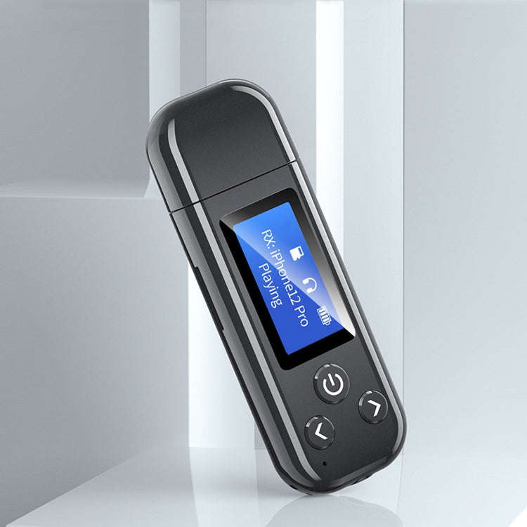 K15Pro With LCD Screen Bluetooth Adapter Audio Receiver Transmitter 3.5mm AUX Car Hands-Free