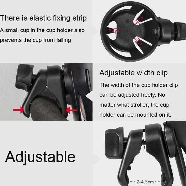 J4035 Stroller Cup Rapid Fixed Stroller Bottle Frame ABS Stroller Water Cup Rack(Gray)
