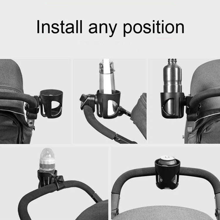 J4035 Stroller Cup Rapid Fixed Stroller Bottle Frame ABS Stroller Water Cup Rack(Gray)