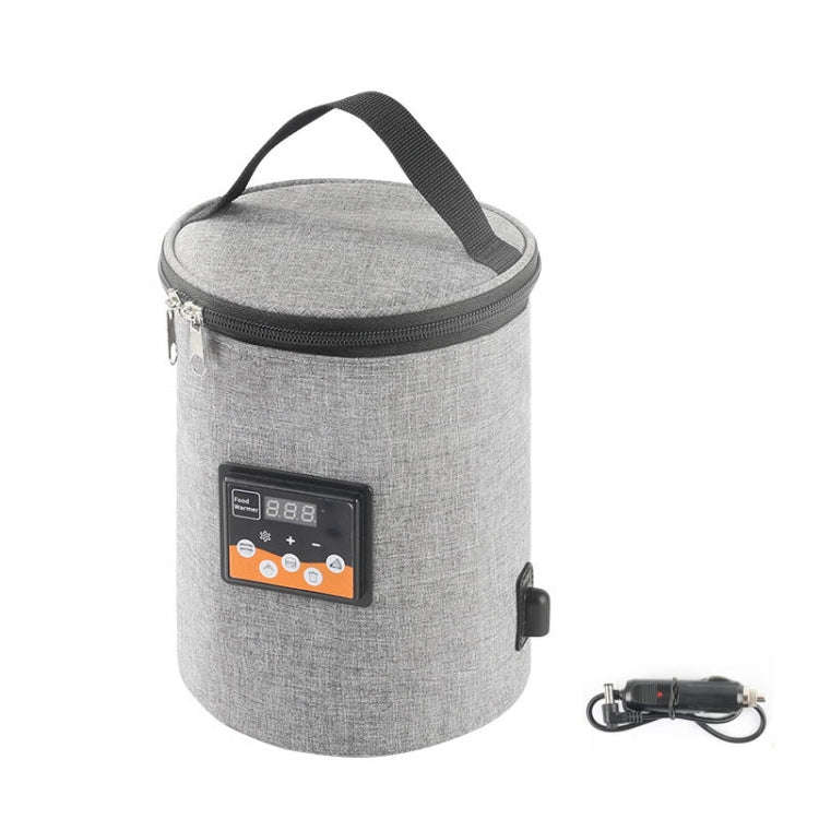 Car Outdoor Bottle Wipes Food Heating Warm Bag Temperature Adjustable Bottle Warmer(Round Gray)
