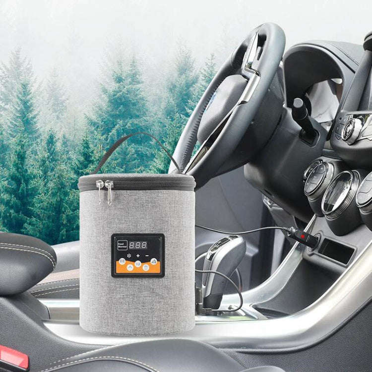 Car Outdoor Bottle Wipes Food Heating Warm Bag Temperature Adjustable Bottle Warmer(Round Gray)