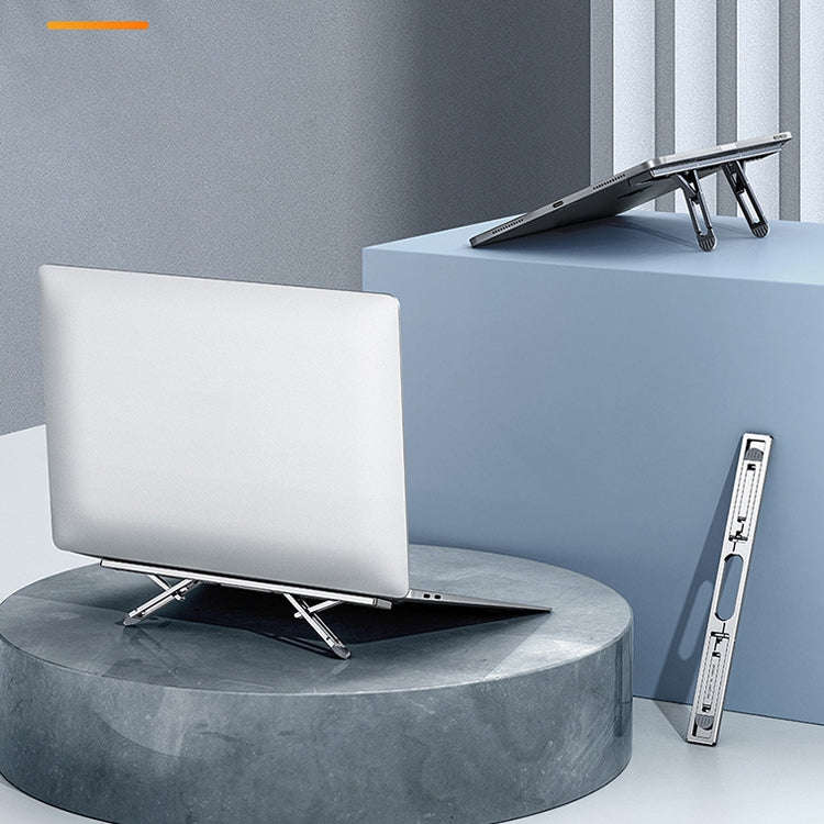 Oatsbasf K01 Adjustable Desktop Heightening Base Aluminum Alloy Radiator Folding Laptop Stand(Sil...