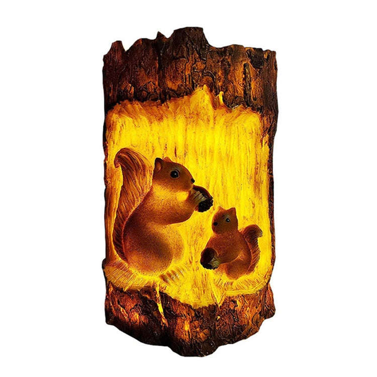 Solar Squirrel Tree Stump Christmas Decoration Light Garden Holiday Atmosphere Outdoor Landscape ...