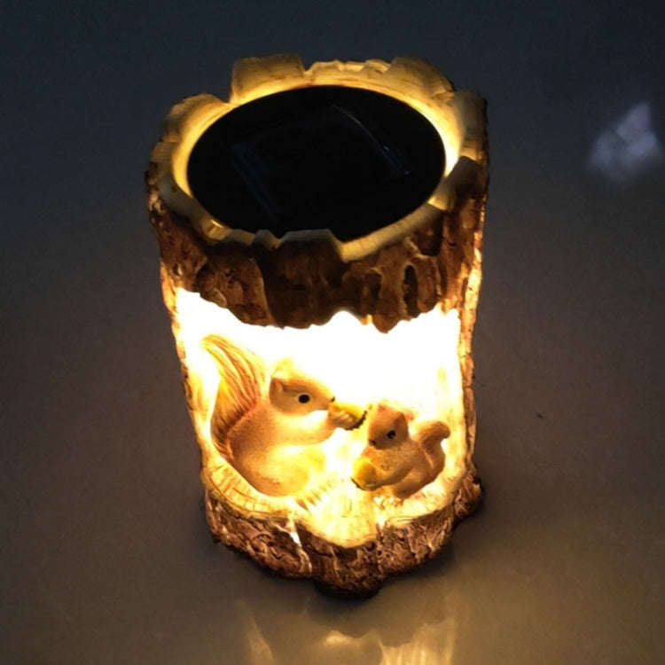 Solar Squirrel Tree Stump Christmas Decoration Light Garden Holiday Atmosphere Outdoor Landscape ...