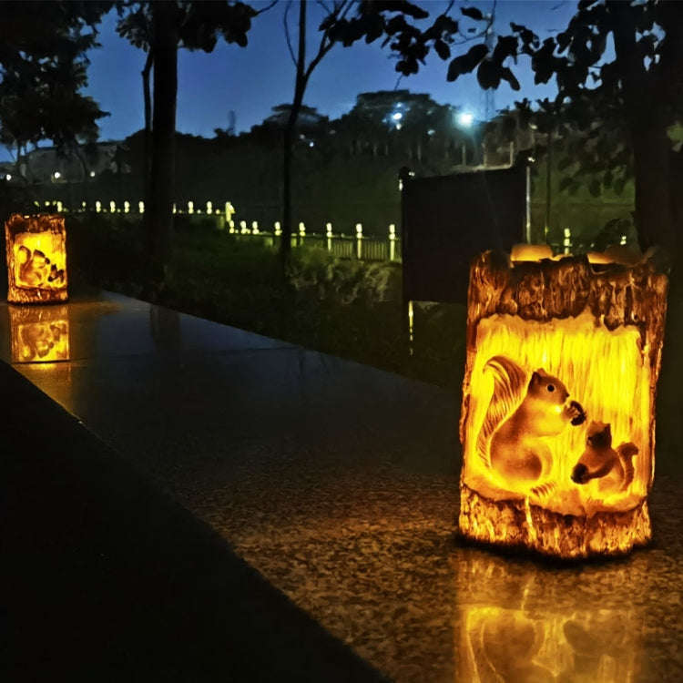 Solar Squirrel Tree Stump Christmas Decoration Light Garden Holiday Atmosphere Outdoor Landscape ...