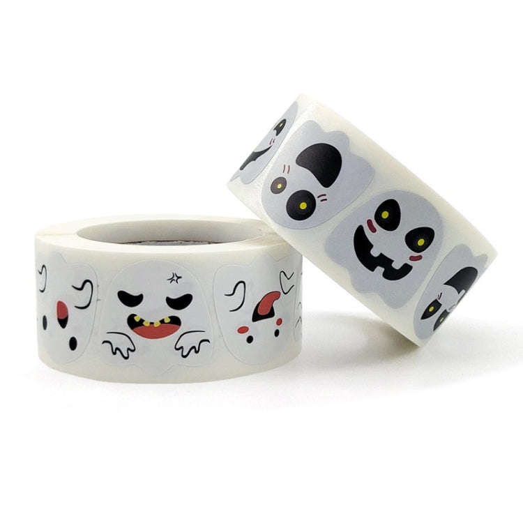 Halloween Ghost Emoticon Stickers Children Gift Decoration Food Sealing Stickers, Size: 25x25mm(K...