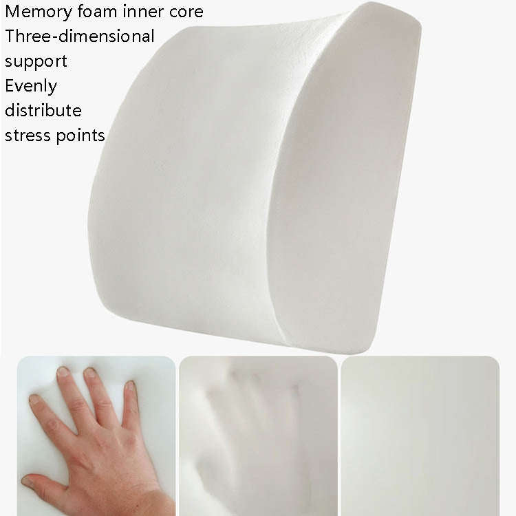 Office Waist Cushion Car Pillow With Pillow Core, Style: Memory Foam(Suede Brown)