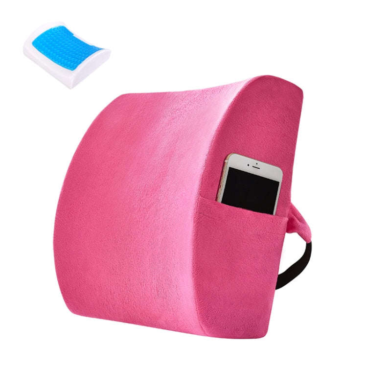 Office Waist Cushion Car Pillow With Pillow Core, Style: Gel Type(Suede Rose Red)