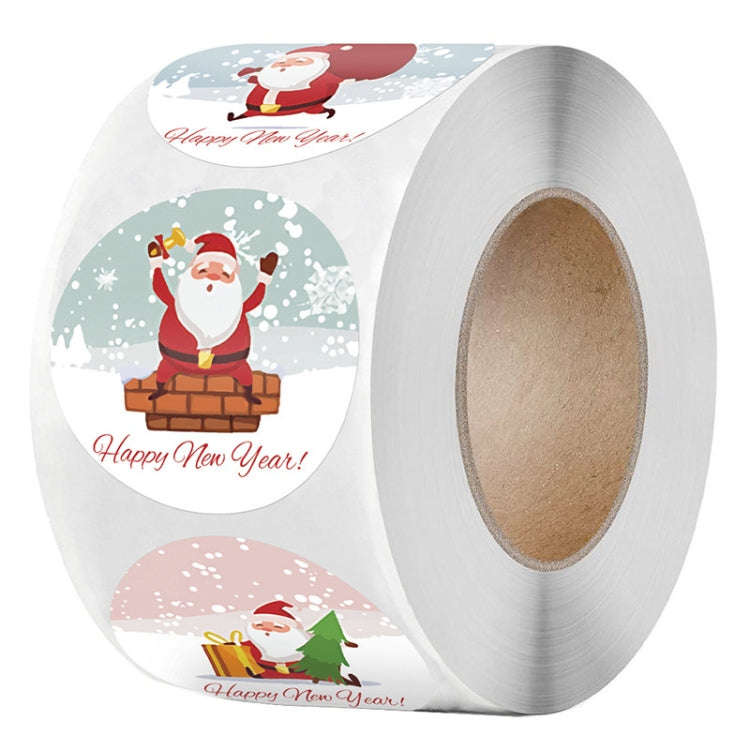 Christmas Santa Sticker Self-Adhesive Gift Tag, Size: 1.5 Inch/3.8cm( LG-210922-38-005)