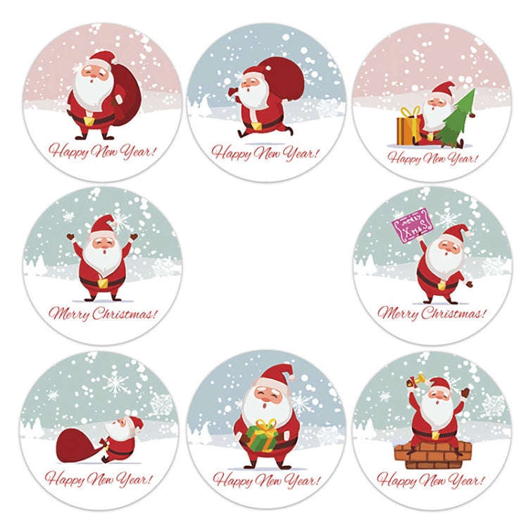 Christmas Santa Sticker Self-Adhesive Gift Tag, Size: 1.5 Inch/3.8cm( LG-210922-38-005)