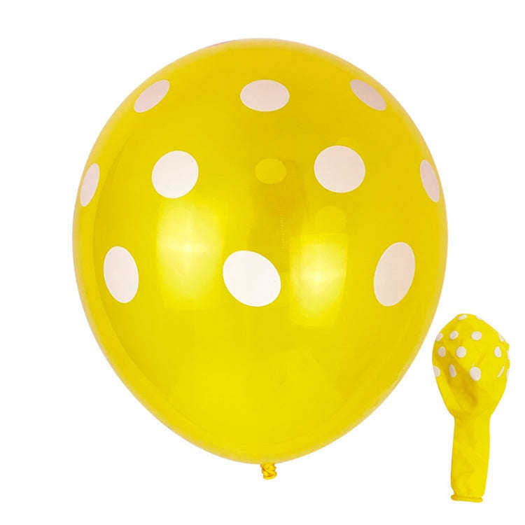 100 PCS FY-10280 12 Inch Dot Party Decorative Balloon Wedding Scene Arrangement Latex Balloon(Yel...