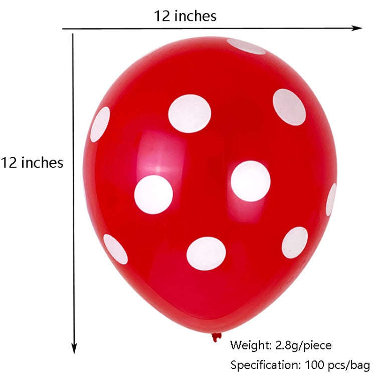 100 PCS FY-10280 12 Inch Dot Party Decorative Balloon Wedding Scene Arrangement Latex Balloon(Bla...