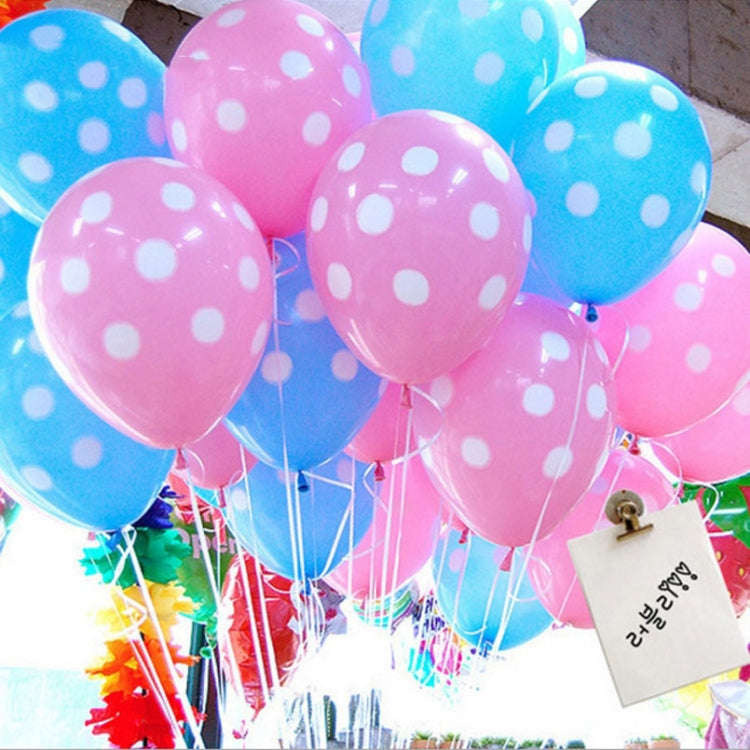 100 PCS FY-10280 12 Inch Dot Party Decorative Balloon Wedding Scene Arrangement Latex Balloon(Bla...