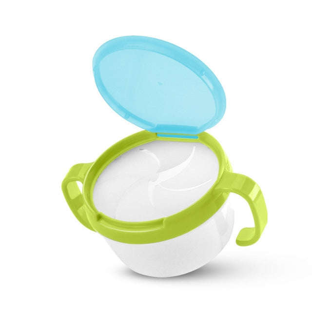 Baby Snacks Bowl Children Kids Food Storage Dishes Anti Spill 360 Rotate Baby Solid Feeding Plate...