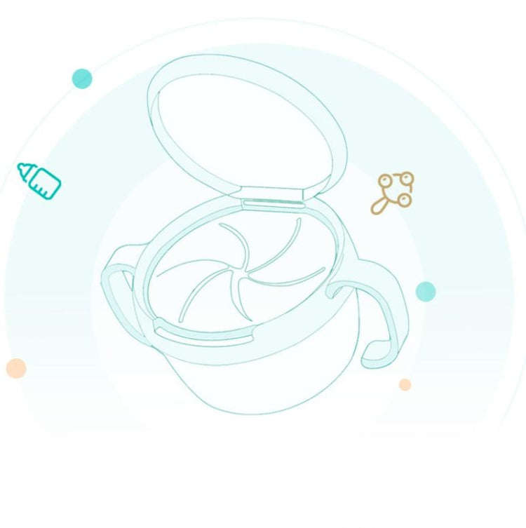 Baby Snacks Bowl Children Kids Food Storage Dishes Anti Spill 360 Rotate Baby Solid Feeding Plate...