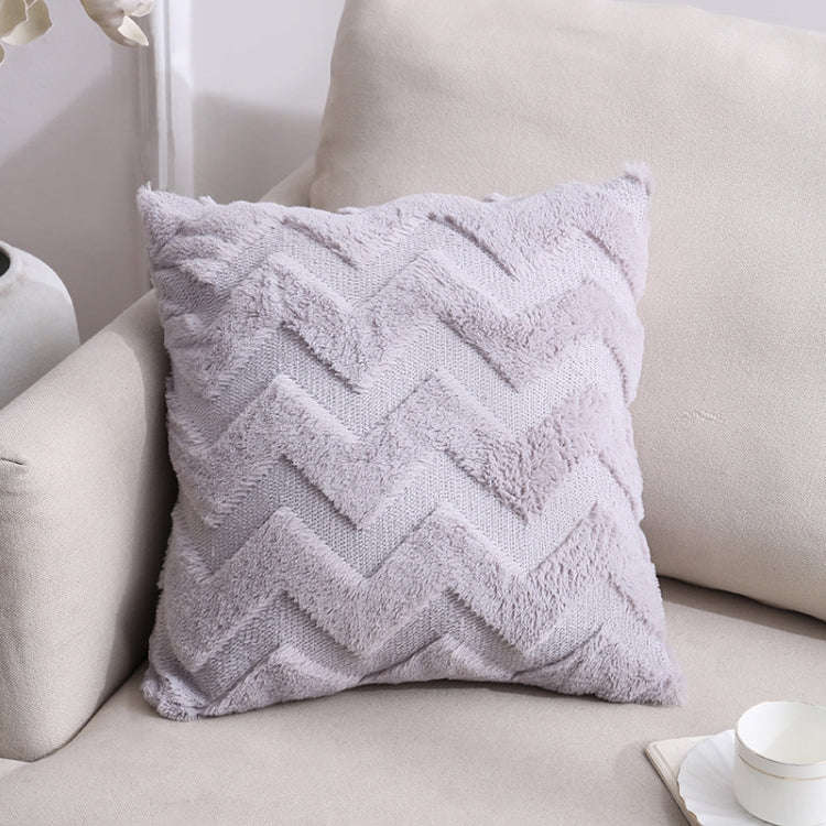 Double-Sided Plush Pillow Home Sofa Cushion Pillowcase, Size: 45x45cm Pillowcase + Core(Gray Big ...