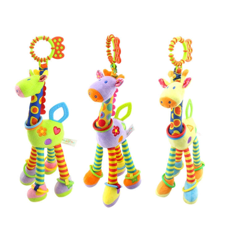 Baby Carriage Hanging Toy 0-1 Year Old Bell Teether Giraffe Bed Bell(Green)
