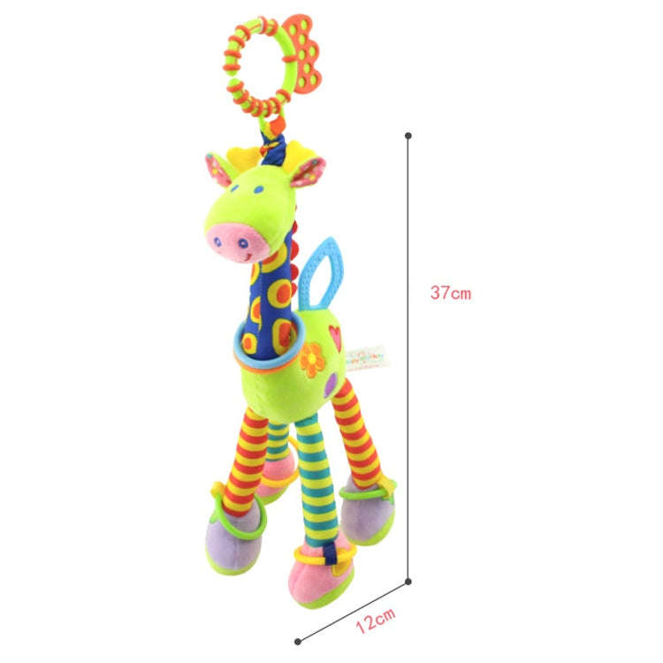 Baby Carriage Hanging Toy 0-1 Year Old Bell Teether Giraffe Bed Bell(Green)