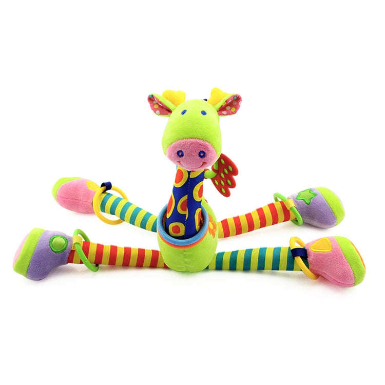 Baby Carriage Hanging Toy 0-1 Year Old Bell Teether Giraffe Bed Bell(Green)