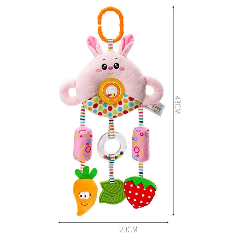 Stroller Toy 0-1 Year Old Bed Hanging Turn Bead Doll Baby Bed Bell Plush Rattle(H168190-3B Rabbit)