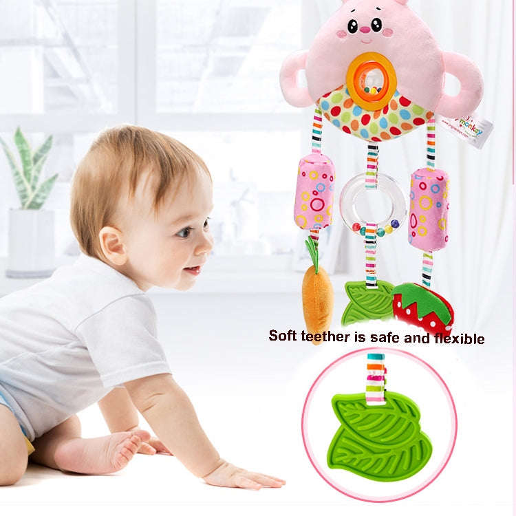 Stroller Toy 0-1 Year Old Bed Hanging Turn Bead Doll Baby Bed Bell Plush Rattle(H168190-3B Rabbit)