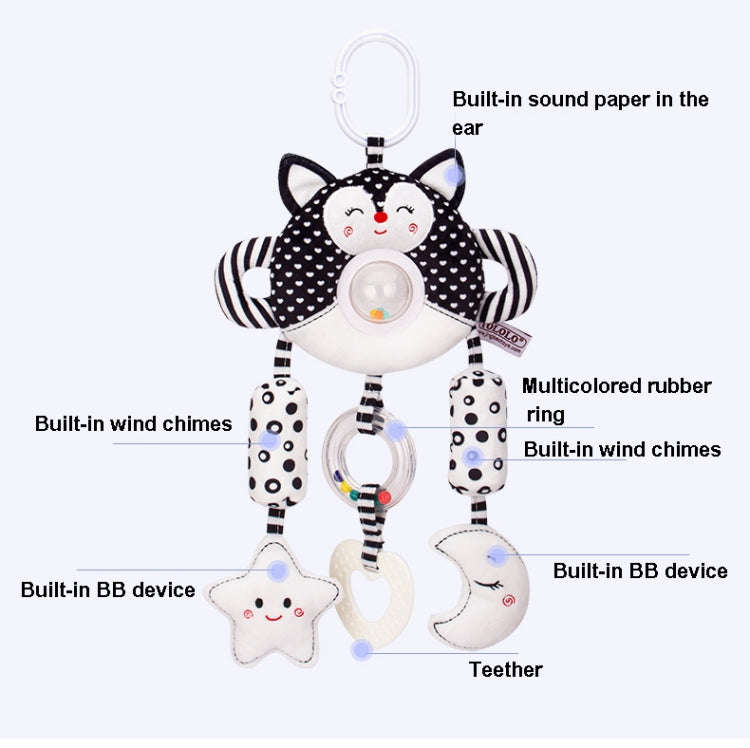 Newborn Baby Stroller Pendant Black And White Wind Chime 0-1 Year Old Early Education Toy Baby Co...