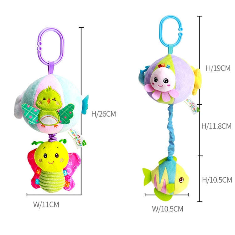 Three-dimensional Animal Baby Music Pull Bell Cloth Ball Bed Hanging Toy Baby Comfort Plush Bed B...
