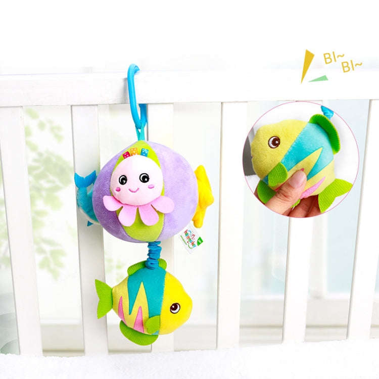Three-dimensional Animal Baby Music Pull Bell Cloth Ball Bed Hanging Toy Baby Comfort Plush Bed B...