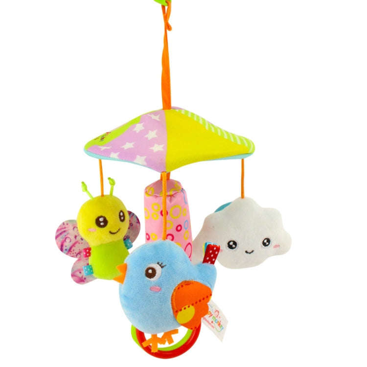 Happy Monkey H168114-2 Umbrella Design Baby Bed Bell Music Rotating Baby Toy Stroller Pendant(Clo...