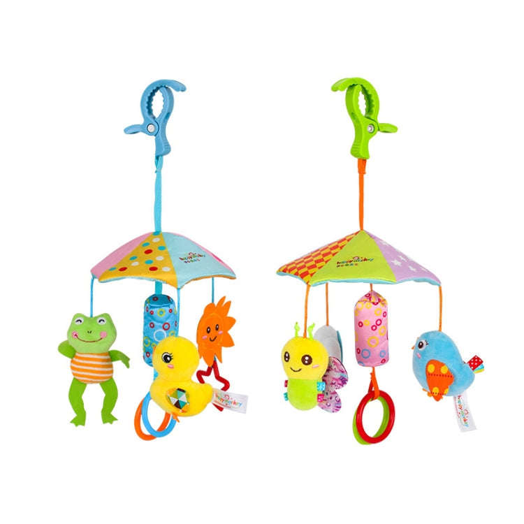 Happy Monkey H168114-2 Umbrella Design Baby Bed Bell Music Rotating Baby Toy Stroller Pendant(Clo...