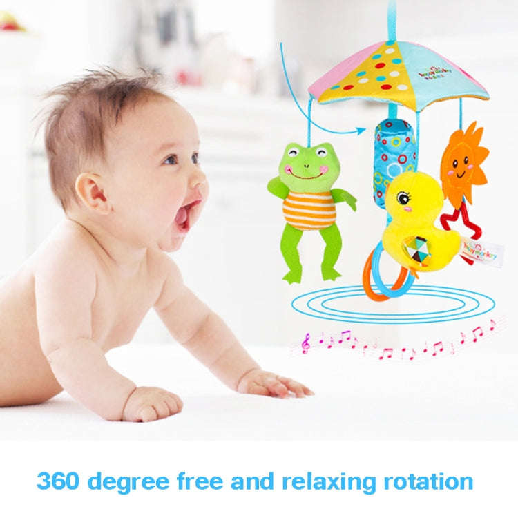 Happy Monkey H168114-2 Umbrella Design Baby Bed Bell Music Rotating Baby Toy Stroller Pendant(Clo...