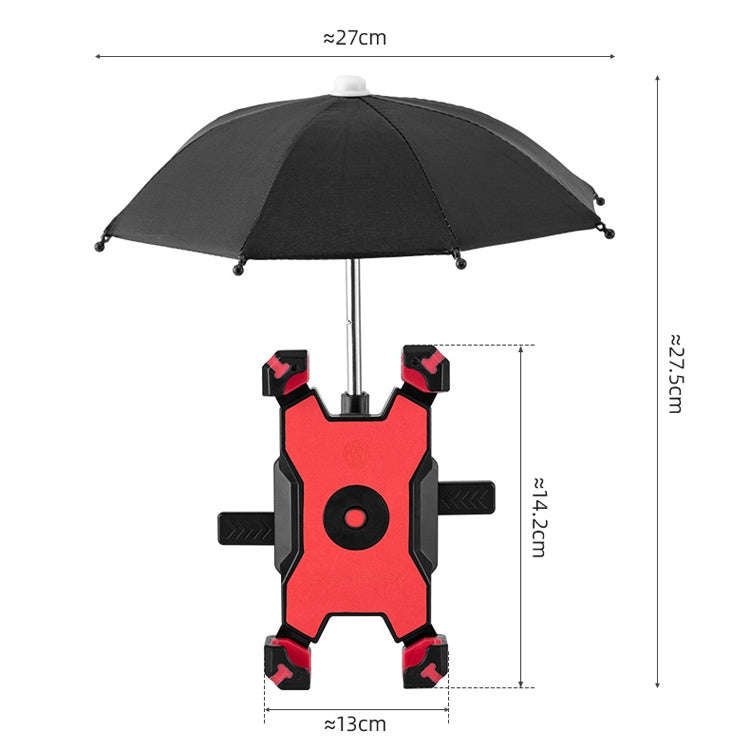 CYCLINGBOX Bicycle Mobile Phone Bracket With Parasol Rider Mobile Phone Frame, Style: Handlebar I...