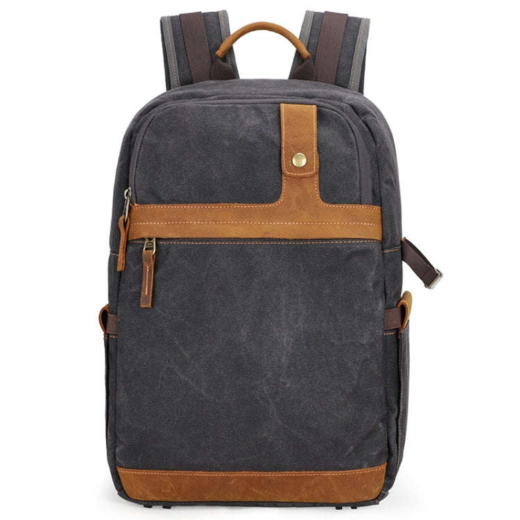 D1383 Outdoor SLR Digital Camera Backpack Waterproof Batik Canvas Camera Bag(Gray)