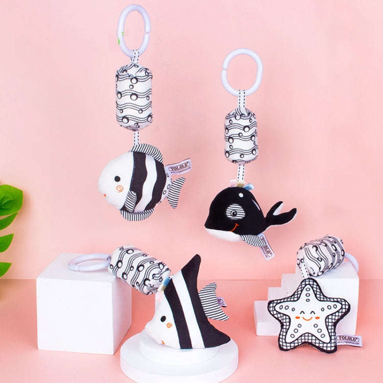 TOLOLO T168231-4 Newborn Bed Bell Early Education Toy Visually Inspires Black And White Wind Chim...