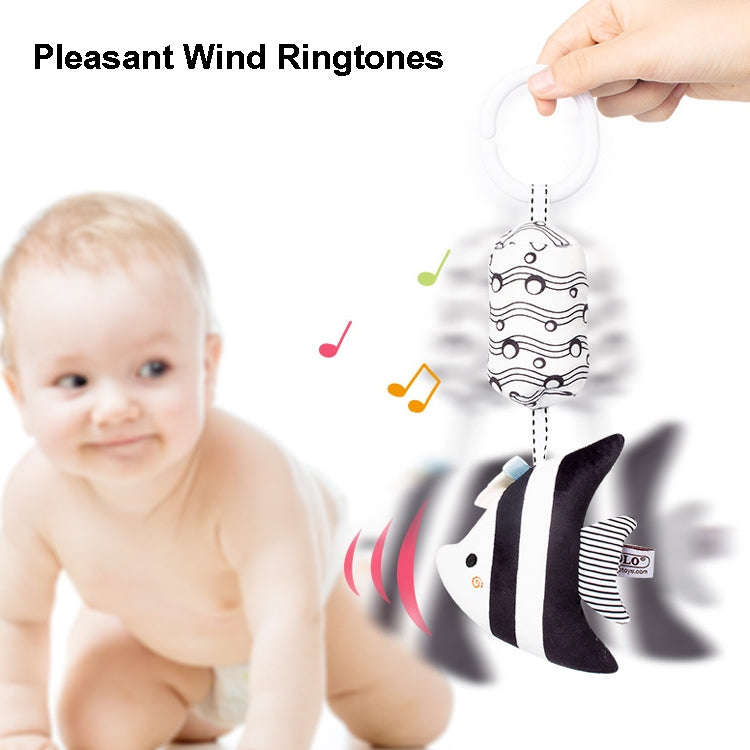 TOLOLO T168231-4 Newborn Bed Bell Early Education Toy Visually Inspires Black And White Wind Chim...