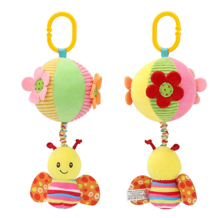 Stroller Drawstring Cloth Ball Toy Baby Soothing Hand Grab Ball Plush Bed Bell Lathe Pendant(Be)