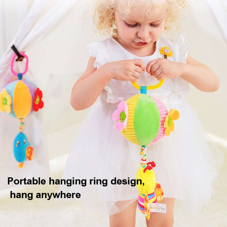 Stroller Drawstring Cloth Ball Toy Baby Soothing Hand Grab Ball Plush Bed Bell Lathe Pendant(Blue...